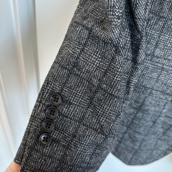 Bonobos Italian Men's Blazer Jacket 38R Slim Fit Wool Check Tweed Gray Charcoal - Picture 5 of 7